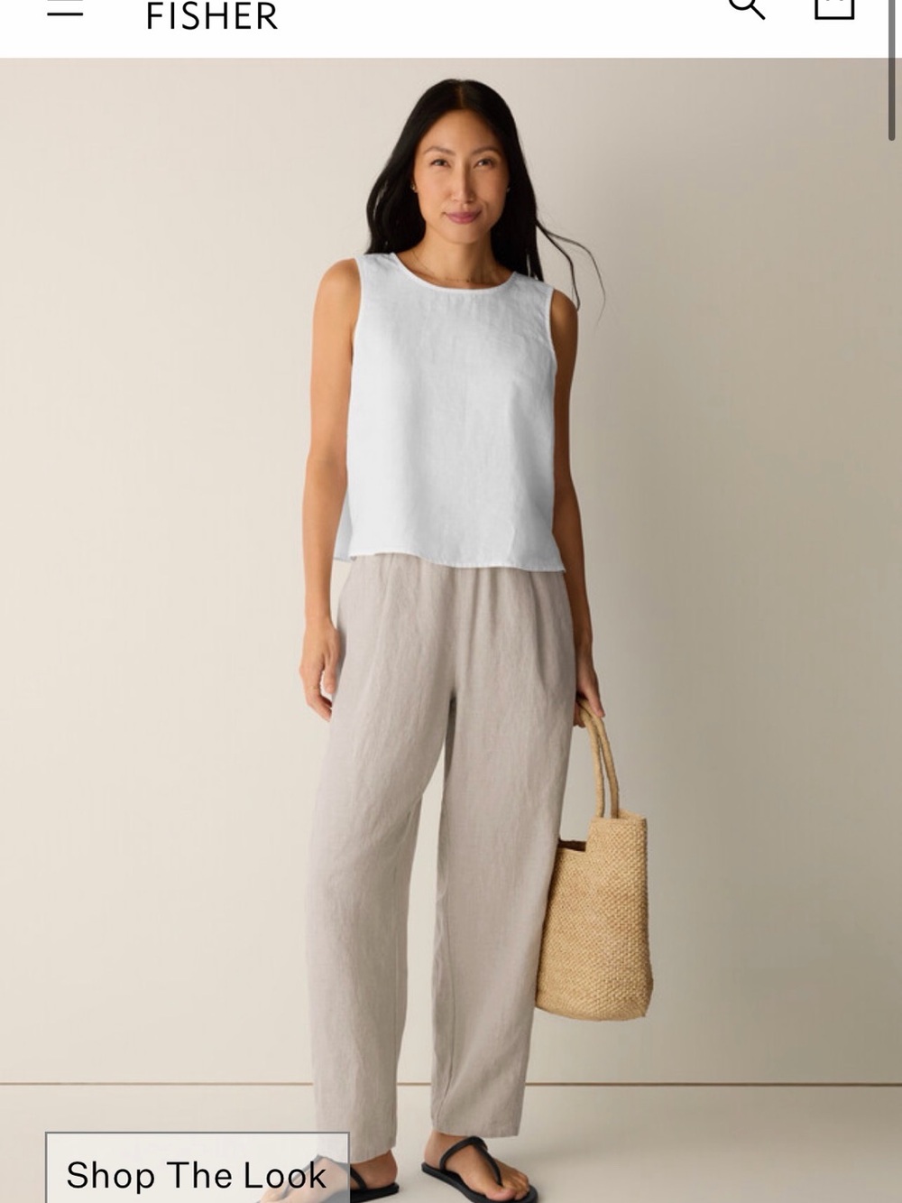 Eileen Fisher 100% Linen Soft Pink Lantern Pants - Picture 8 of 8